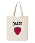 Qatar Soccer Tote Bag 2026 — Arched National Crest | NYC Factory