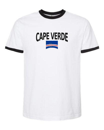 Cape Verde Soccer Ringer Tee 2026 — Classic Name & Flag | NYC Factory