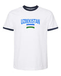 Uzbekistan Soccer Ringer Tee 2026 — Classic Name & Flag | NYC Factory
