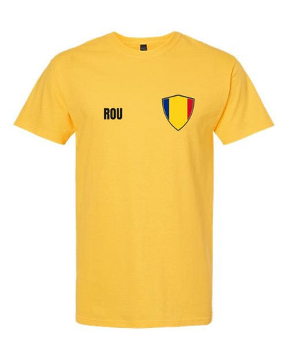 Romania Soccer Tee — Retro National Crest | NYC Factory