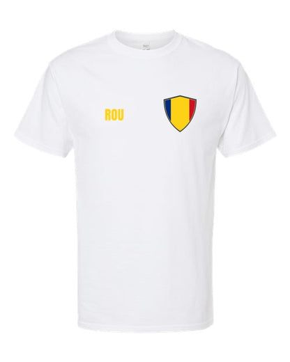 Romania Soccer Tee — Retro National Crest | NYC Factory