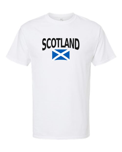 Scotland Soccer Tee 2026 — Classic Name & Flag | NYC Factory - White