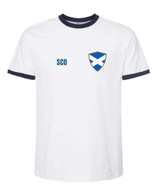 Scotland Soccer Ringer Tee 2026 — Retro National Crest | NYC Factory