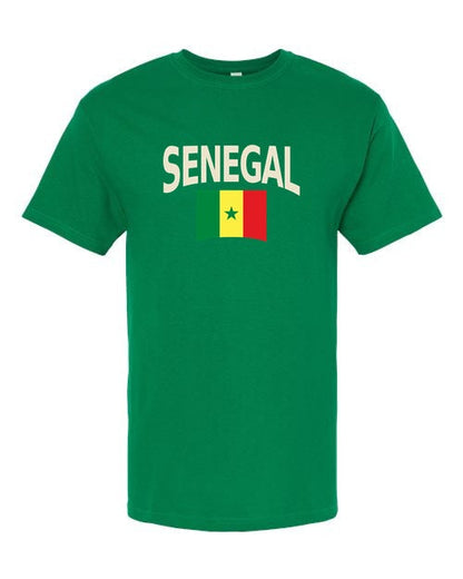 Senegal Soccer Tee 2026 — Classic Name & Flag | NYC Factory - Green