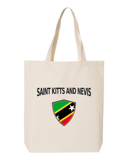 Saint Kitts And Nevis Soccer Tote Bag — Arched National Crest | NYC Factory