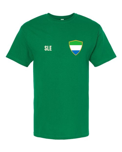 Sierra Leone Soccer Tee — Retro National Crest | NYC Factory