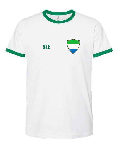 Sierra Leone Soccer Ringer Tee — Retro National Crest | NYC Factory