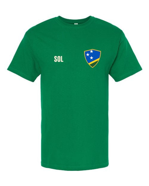 Solomon Islands Soccer Tee — Retro National Crest | NYC Factory