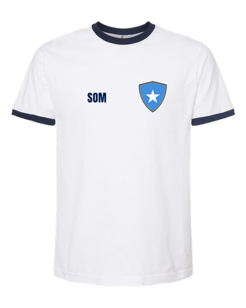 Somalia Soccer Ringer Tee — Retro National Crest | NYC Factory