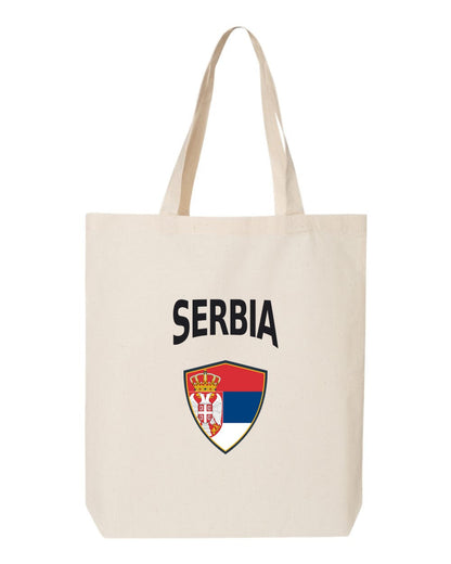 Serbia Soccer Tote Bag — Arched National Crest | NYC Factory