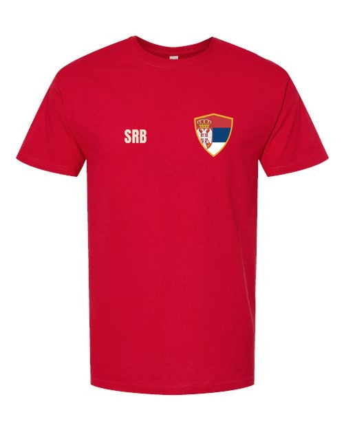 Serbia Soccer Tee — Retro National Crest | NYC Factory