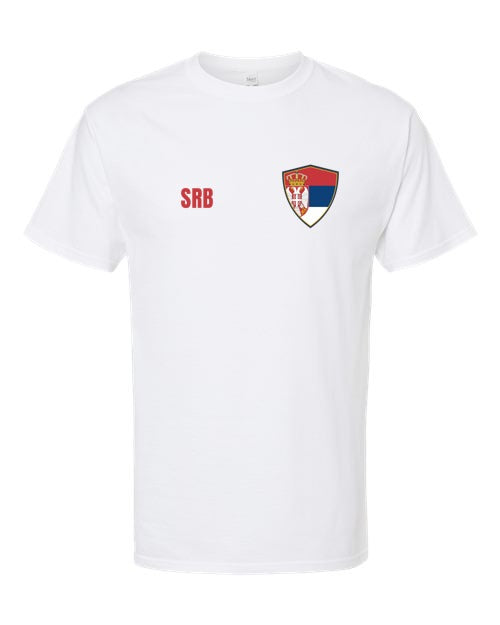Serbia Soccer Tee — Retro National Crest | NYC Factory