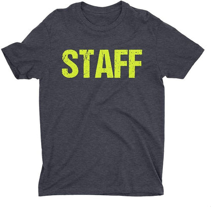 STAFF T-Shirt Charcoal Gray Mens Neon Tee Staff Event