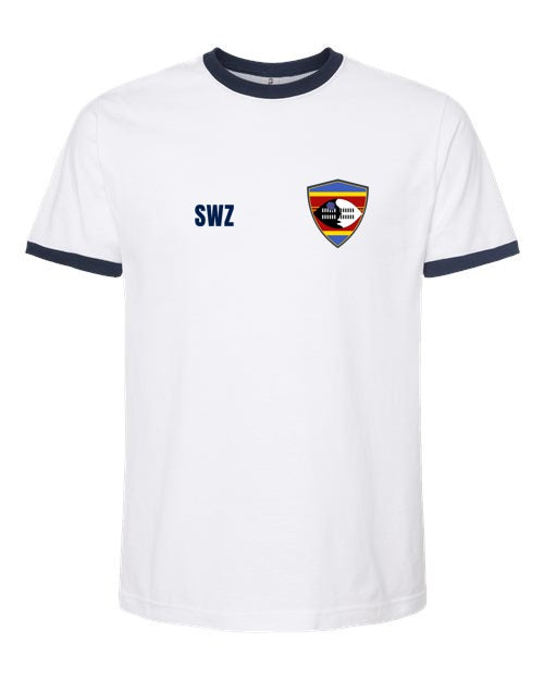 Eswatini Soccer Ringer Tee — Retro National Crest | NYC Factory