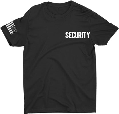 Security T-Shirt Front Back Print Men's Tee Staff Event Uniform Bouncer Screen Printed