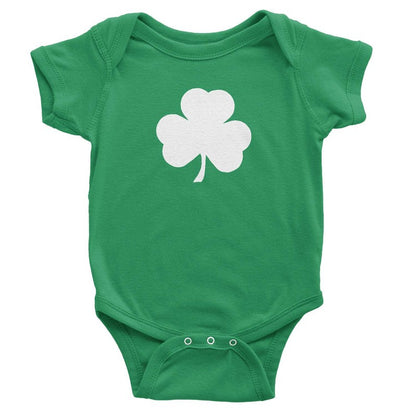 Shamrock Baby Bodysuit (Solid Design, Irish Green)