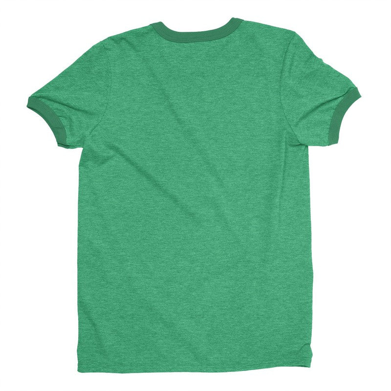 Shamrock Ringer Tee Men's Distressed Design Heather Green