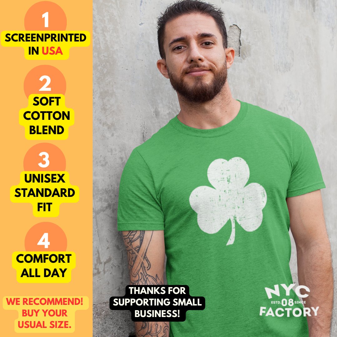 Shamrock T-Shirt Unisex St Patricks Day Tee Mens Ireland Tee Shirt