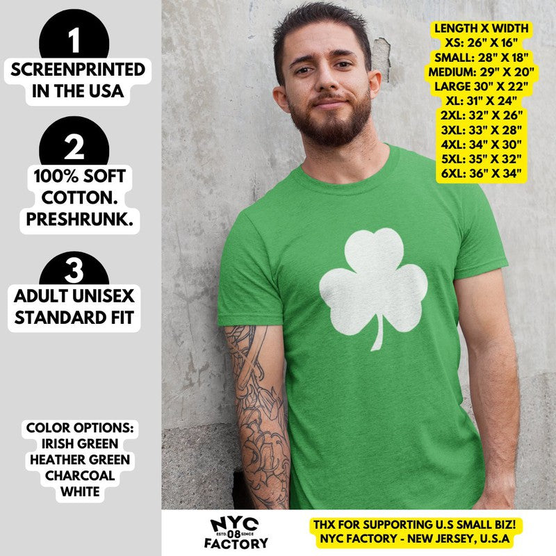 Shamrock T-Shirt Unisex St Patricks Day Tee Mens Ireland Tee Shirt