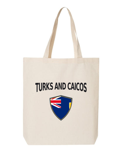 Turks And Caicos Soccer Tote Bag — Arched National Crest | NYC Factory