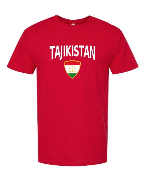 Tajikistan Arched Crest Soccer Tee — NYC Factory