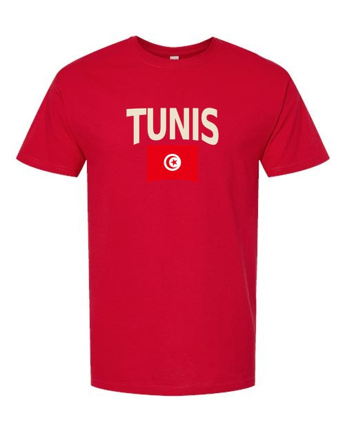 Tunisia Soccer Tee 2026 — Classic Name & Flag | NYC Factory - Standard Red