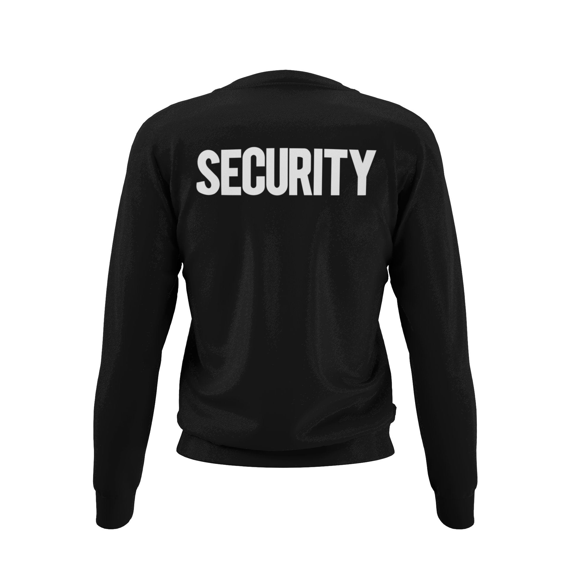 Title: Men's Security Sweatshirt Soft Fleece Crewneck (Black/White)