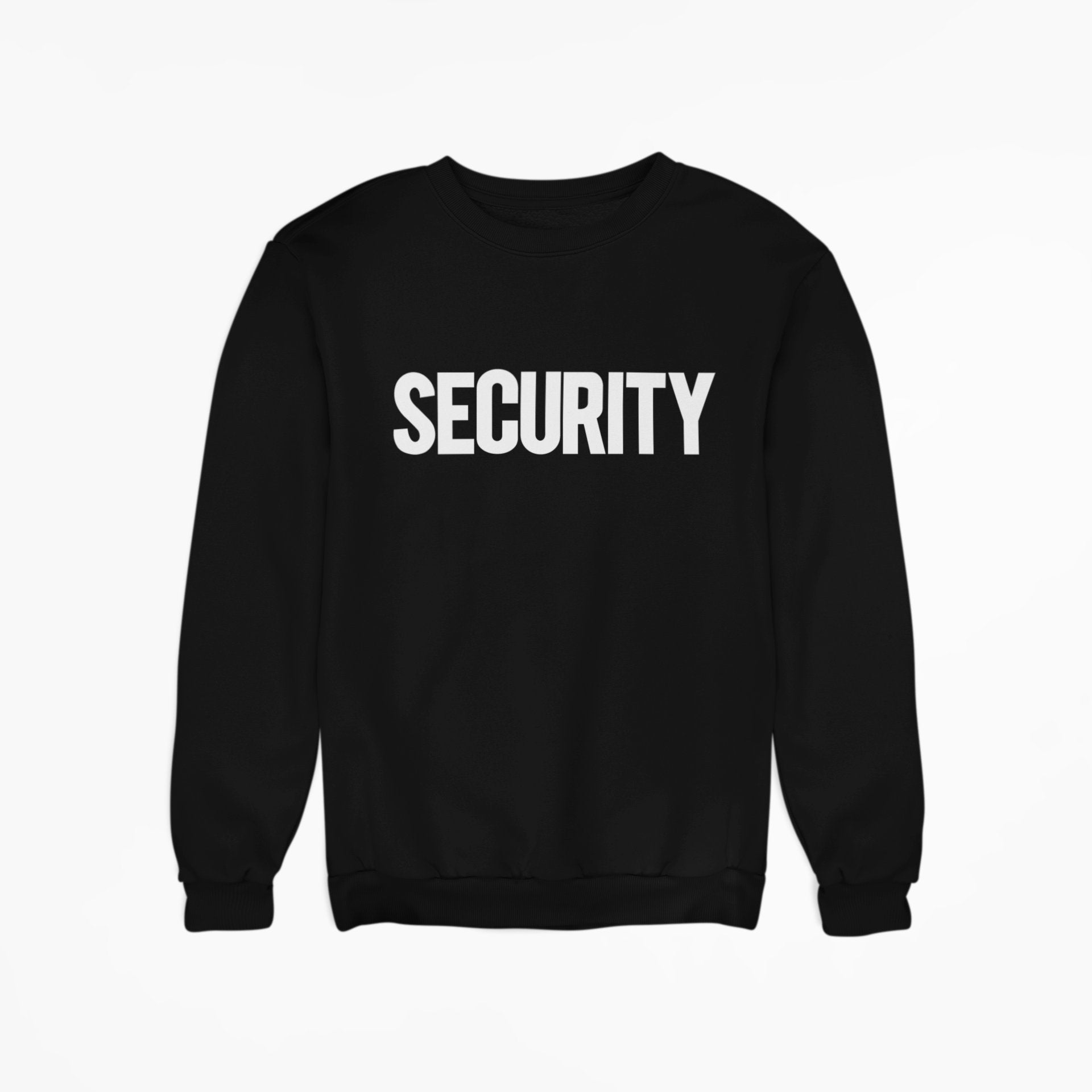 Title: Men's Security Sweatshirt Soft Fleece Crewneck (Black/White)