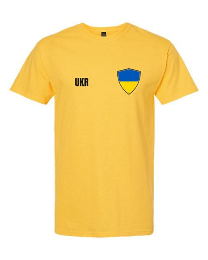 Ukraine Soccer Tee — Retro National Crest | NYC Factory