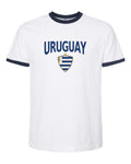 Uruguay 2026 Soccer Arched Crest Ringer Tee -- NYC Factory