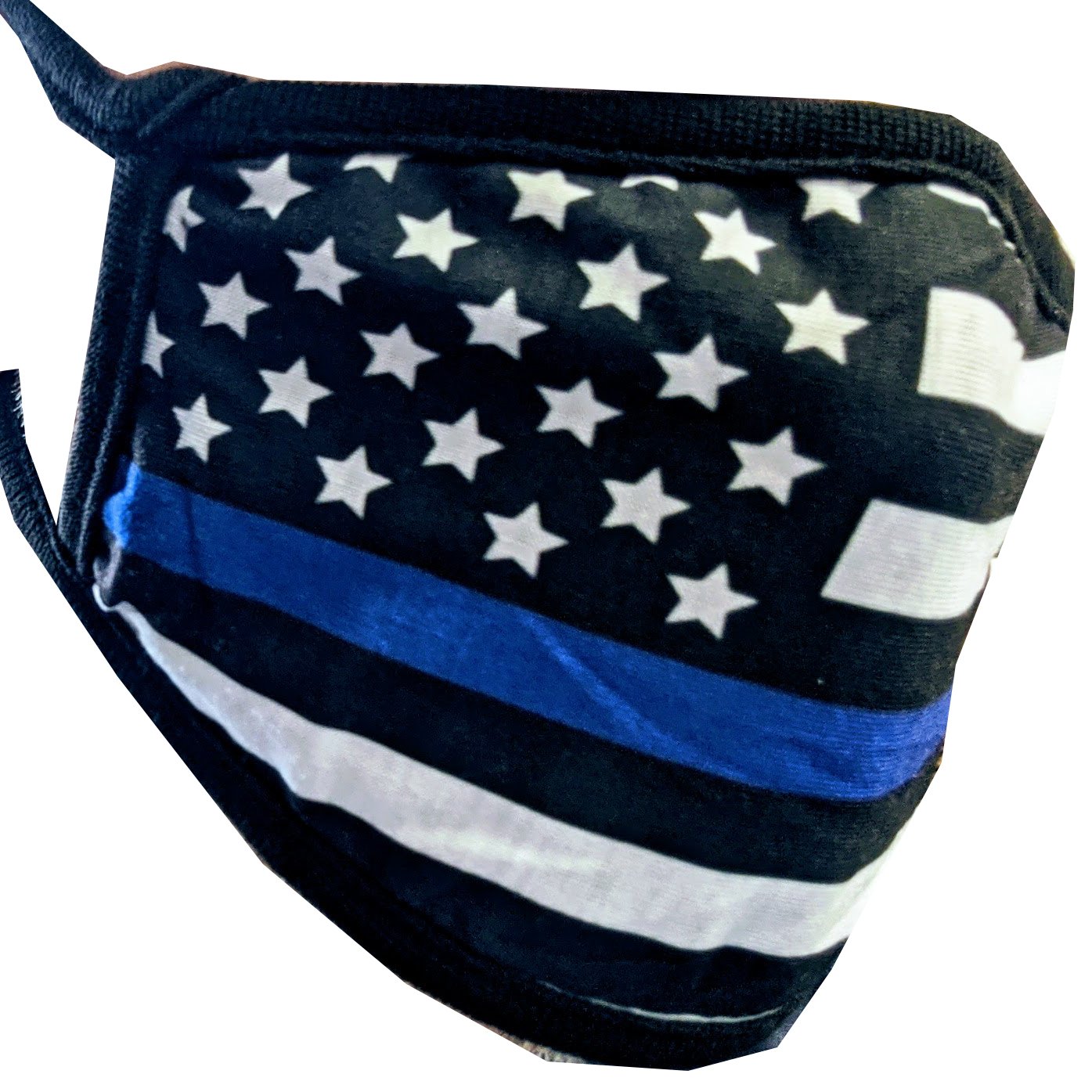 USA Flag Blue Line Police Face Mask Adult Unisex Non Medical Cotton & Polyester