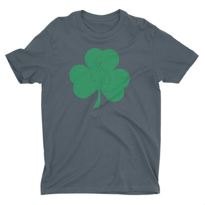 USA Screen Printed Charcoal Irish Distressed Shamrock T-Shirt St Patricks Day Mens Ireland