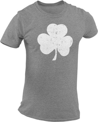 USA Screen Printed Charcoal Irish Distressed Shamrock T-Shirt St Patricks Day Mens Ireland