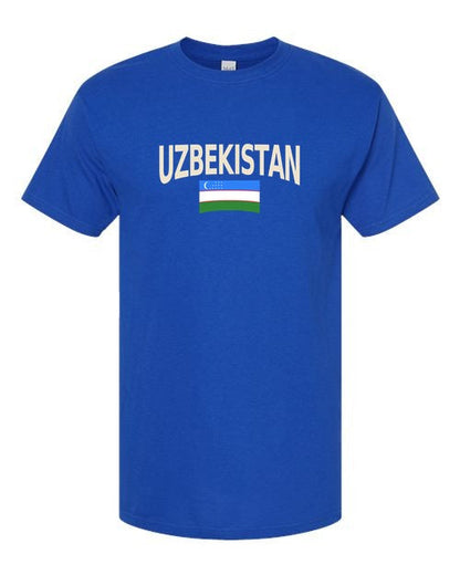 Uzbekistan Soccer Tee 2026 — Classic Name & Flag | NYC Factory - Royal Blue