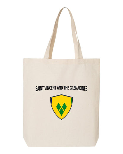 Saint Vincent And The Grenadines Soccer Tote Bag — Arched National Crest | NYC Factory