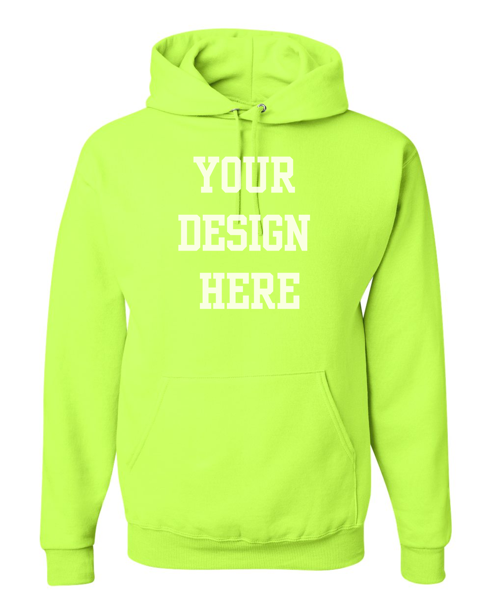 Your Design Here Custom Hoodie Safety Green