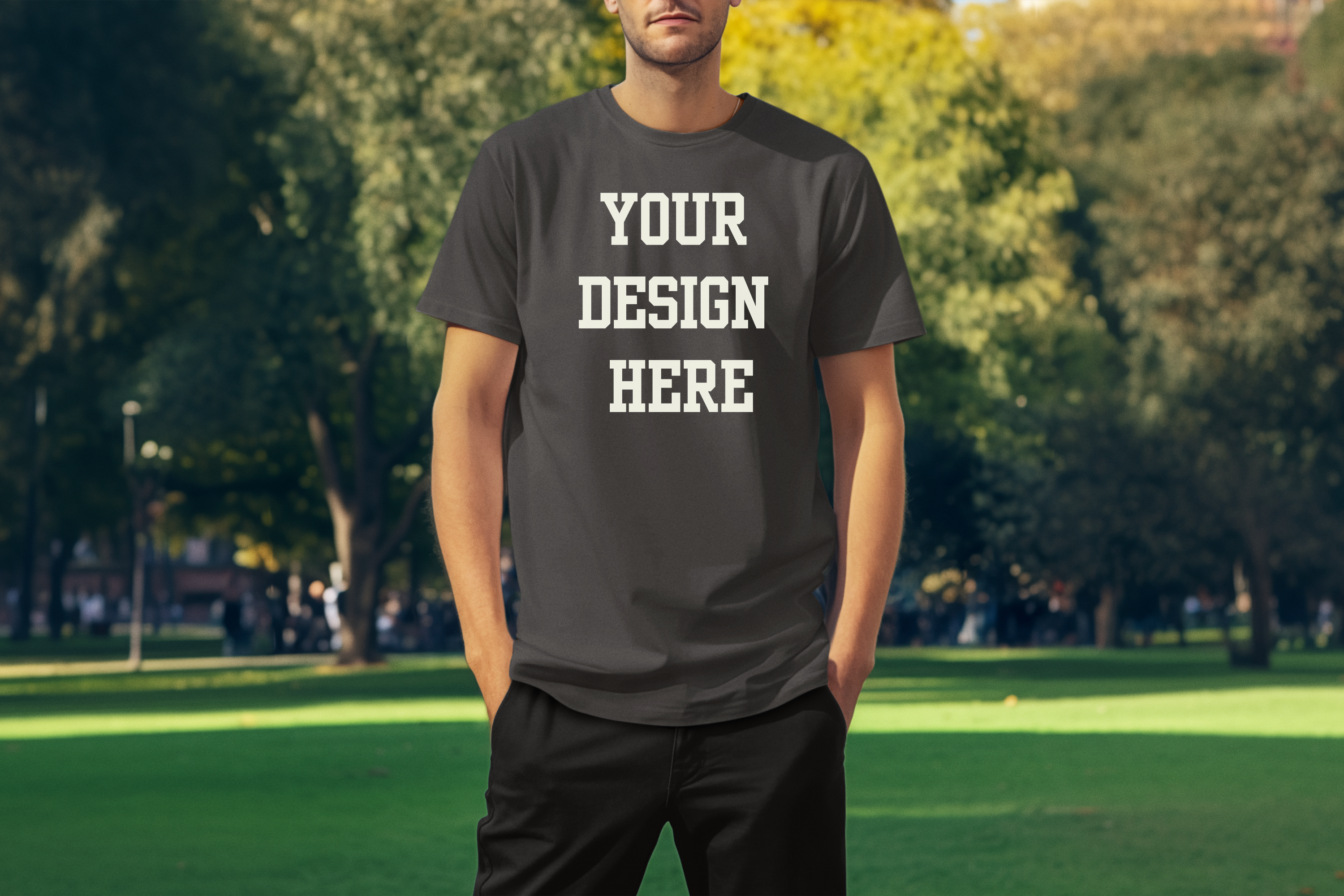 Your Design Here Custom T-Shirt Charcoal