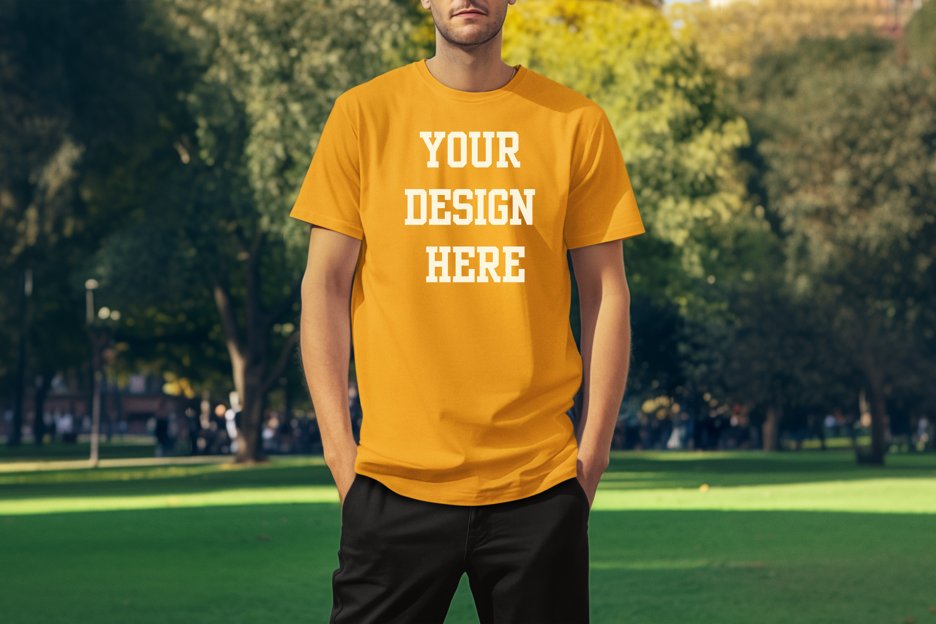 Your Design Here Custom T-Shirt Gold