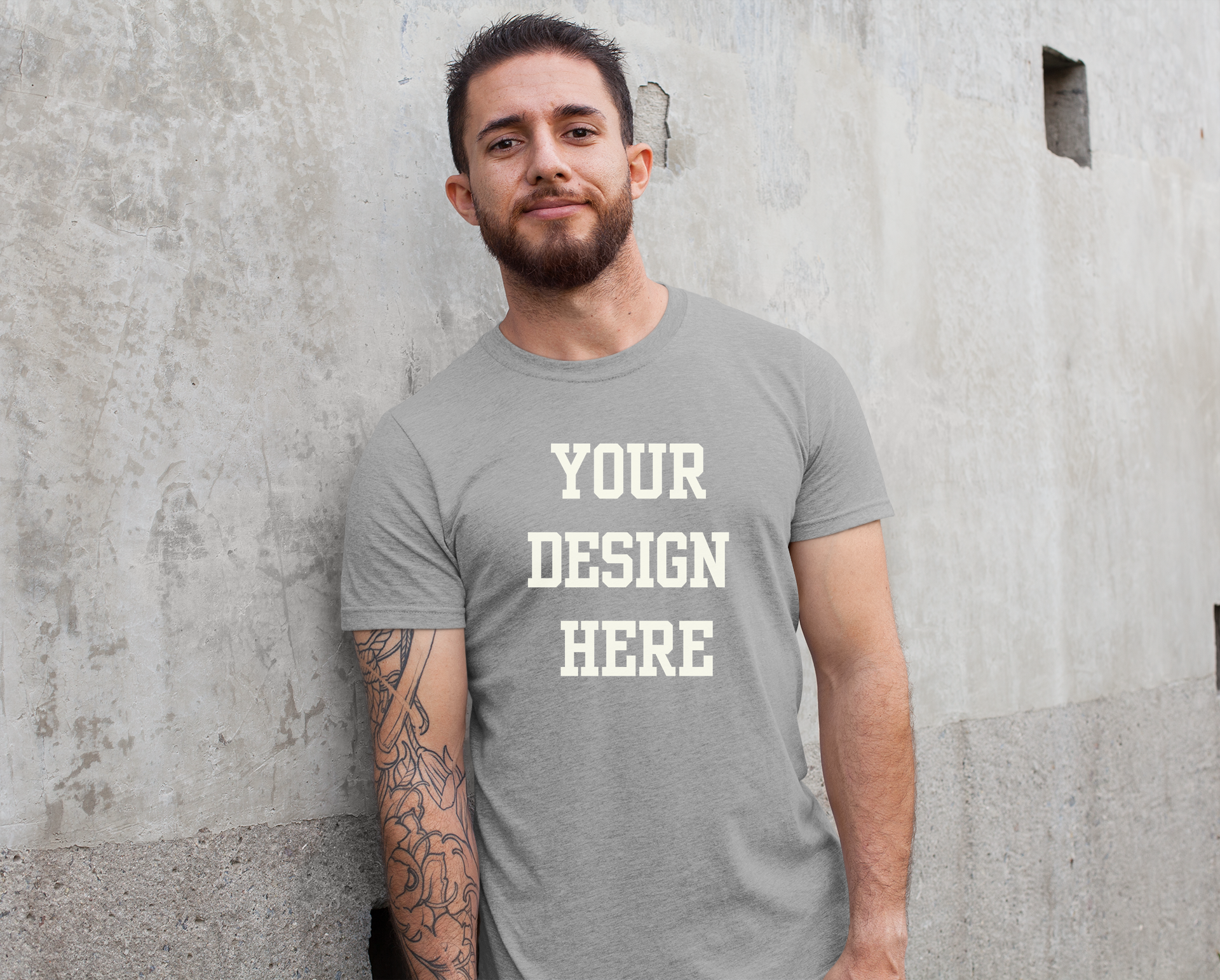 Your Design Here Custom T-Shirt Gray