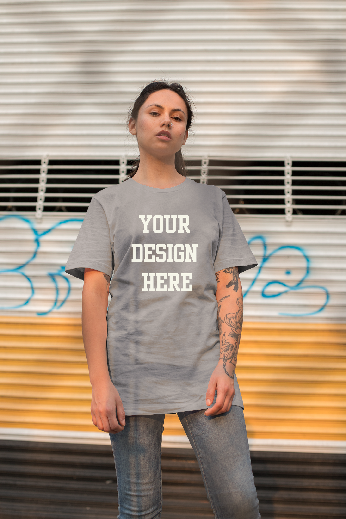 Your Design Here Custom T-Shirt Gray