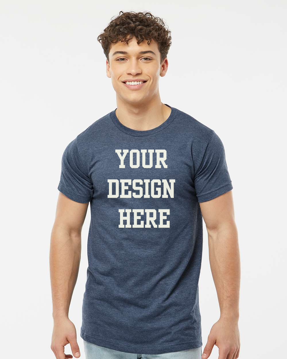 Your Design Here Custom T-Shirt Heather Denim