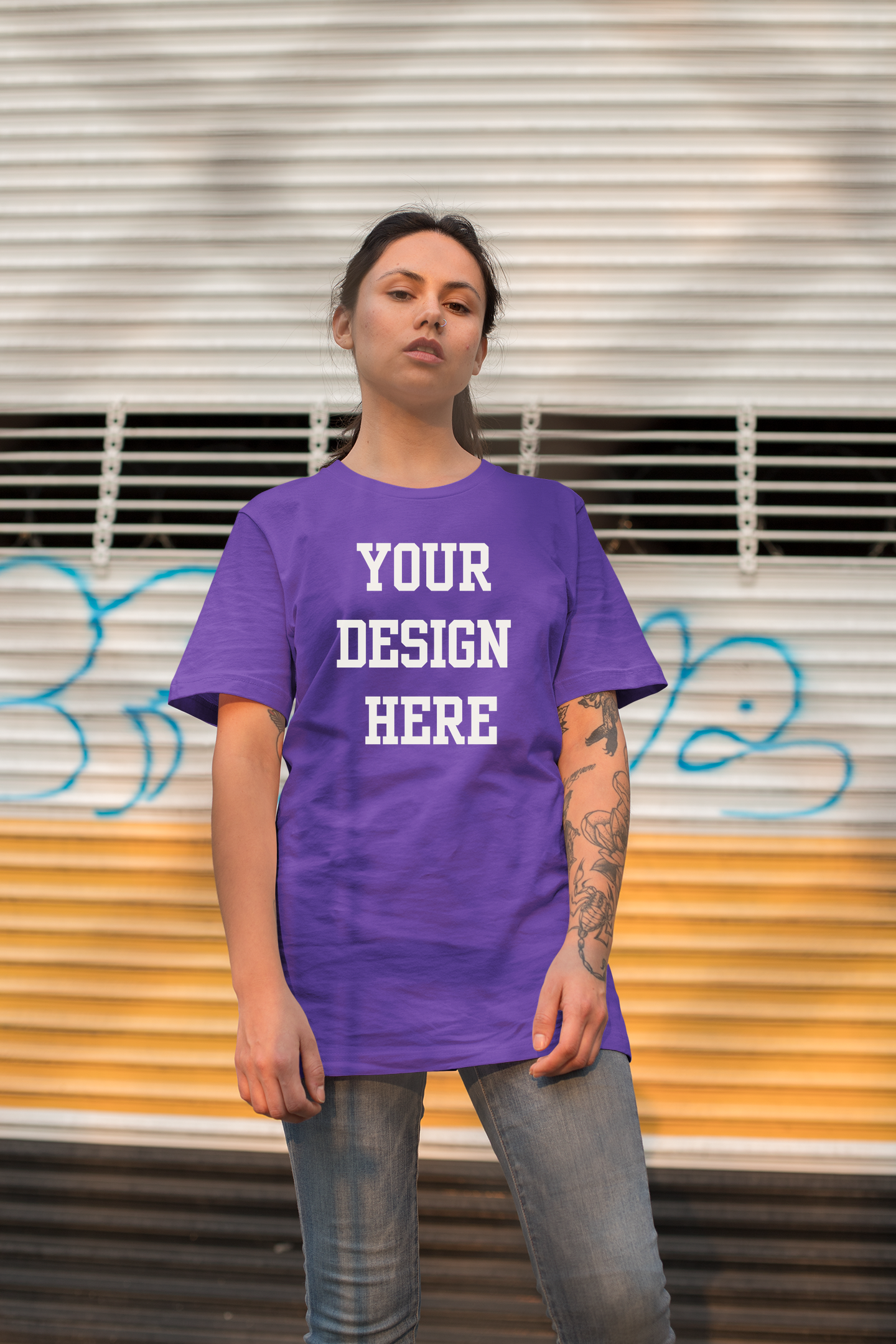 Your Design Here Custom T-Shirt Purple