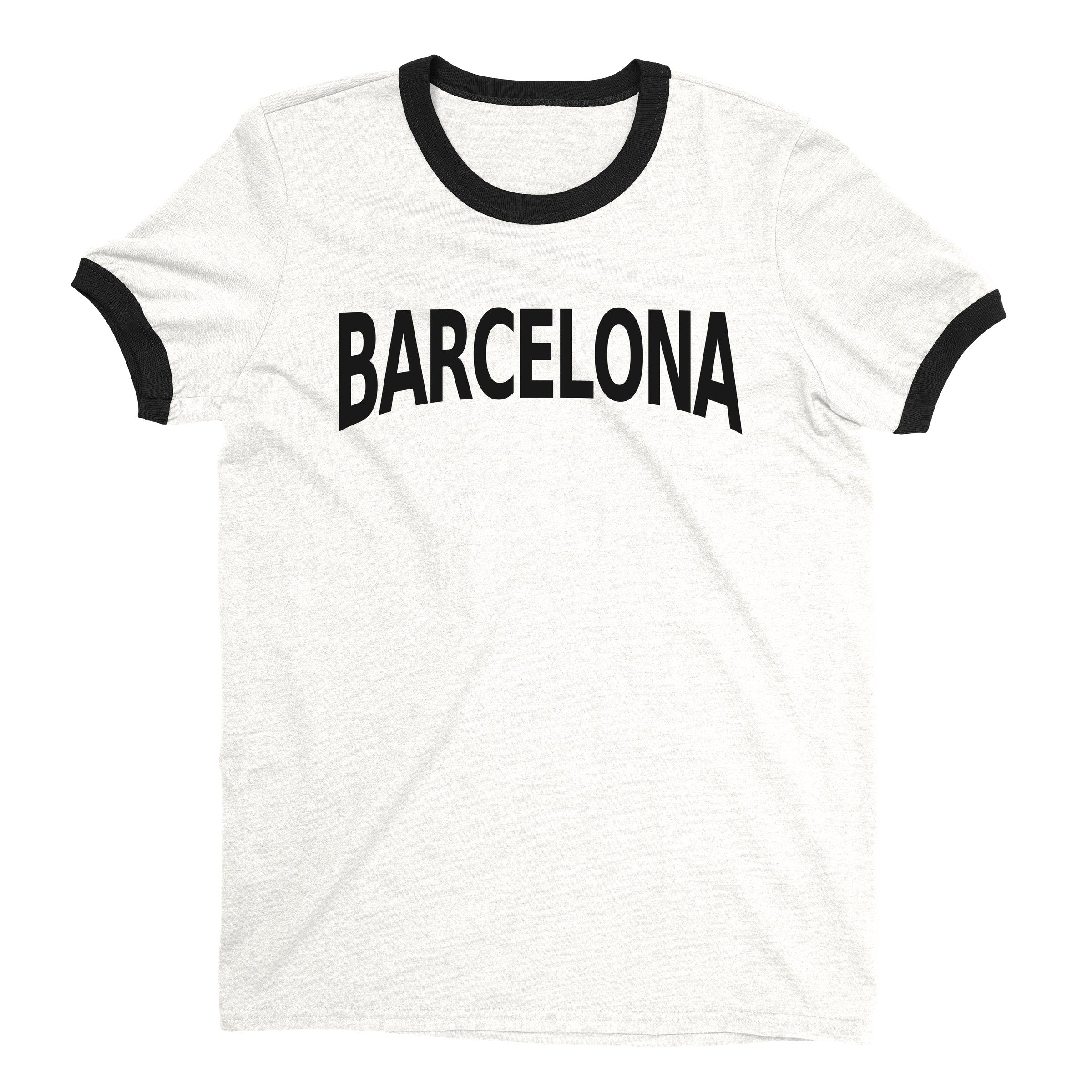 Barcelona Ringer Tee — White