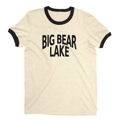 Big Bear Lake Ringer Tee Retro Style Men's T-Shirt - NYC Factory - Natural
