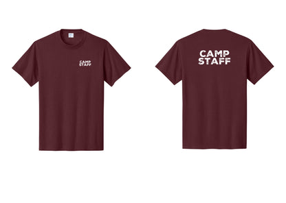 NYC Factory Camp Staff T-Shirt - Chest + Back - Athletic Maroon