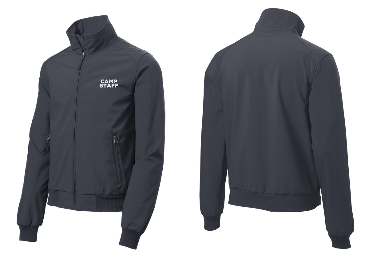 NYC Factory Camp Staff Soft Shell Bomber Jacket (Rustic) - Chest Only - Battleship Grey