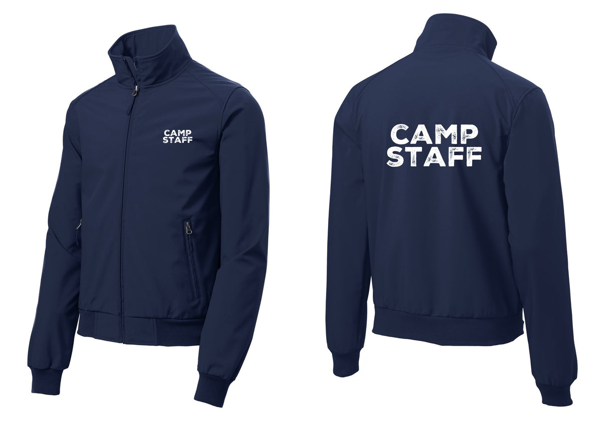 NYC Factory Camp Staff Soft Shell Bomber Jacket (Rustic) - Chest + Back - Dress Blue Navy