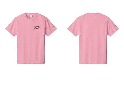 NYC Factory Unisex Camp Staff Charcoal T-Shirt - Chest Only - Candy Pink