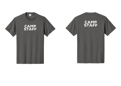 NYC Factory Unisex Camp Staff Charcoal T-Shirt - Front + Back - Charcoal