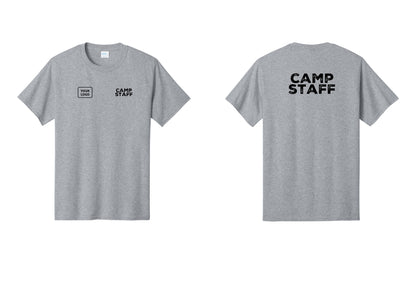 NYC Factory Custom Logo Camp Staff T-Shirt - CAMP STAFF + Your Logo + Back - Athletic Heather